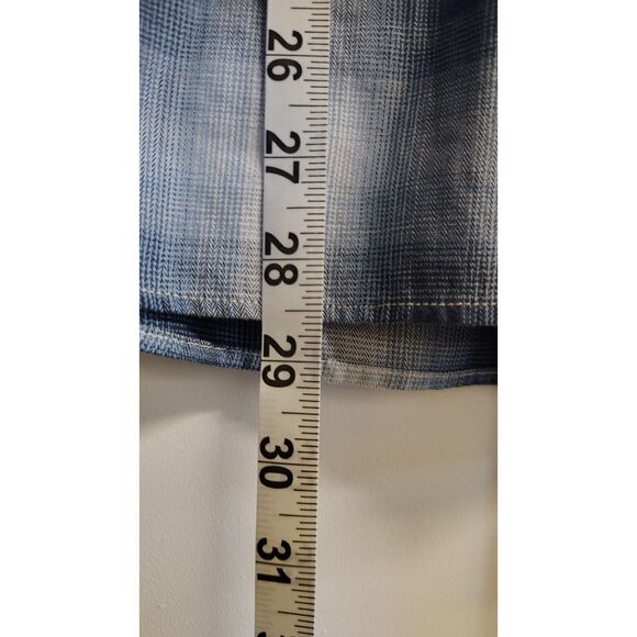 ROWM Men's Large Blue Plaid Button Down Long Sleeve Dress Shirt - Picture 7 of 7